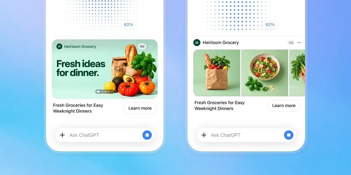 OpenAI announces visual ads alongside ChatGPT image generation results