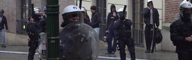 Youths Clash With Police in Brussels During Anti-Austerity Protest Day