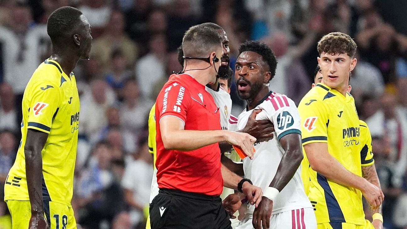 Vini Jr. sent off for hair pulling as Madrid beat Villarreal