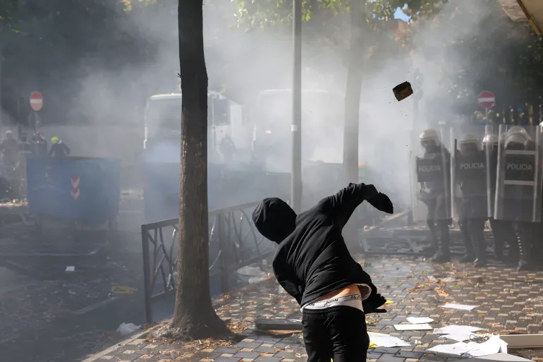 Albanian student protests escalate as Education Ministry burns in Tirana