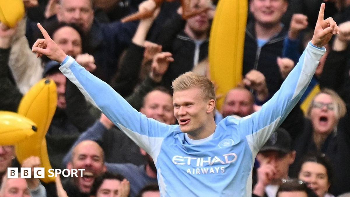 Haaland double gives Manchester City record seventh straight Premier League win