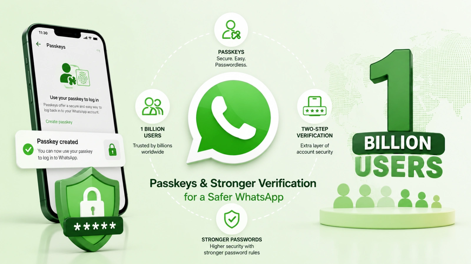 WhatsApp Rolls Out Stronger Two-Step Verification and Passkeys for Over One Billion Users