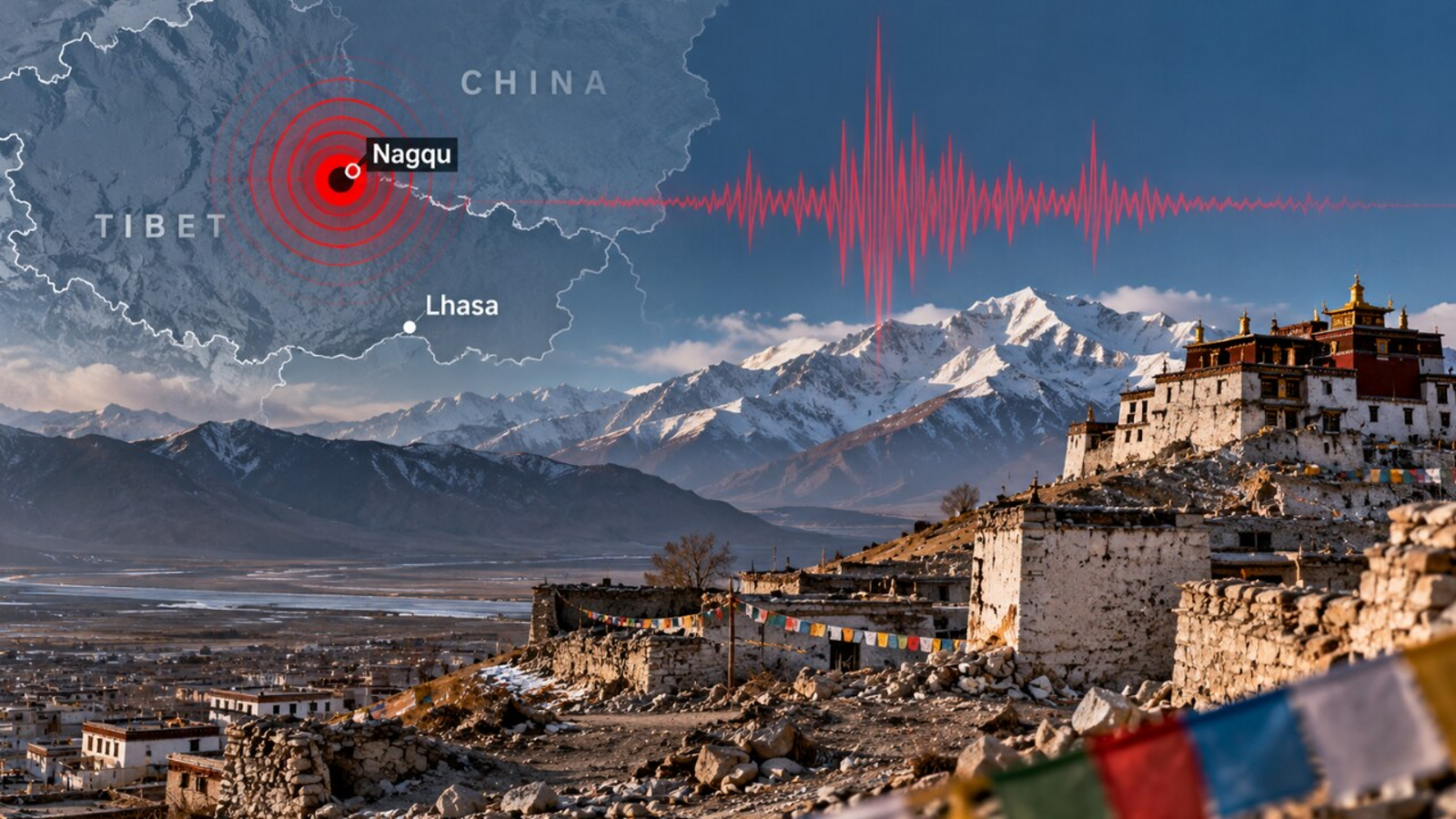 Magnitude 7 Earthquake Strikes Northern Tibet, With Damage Still Unclear