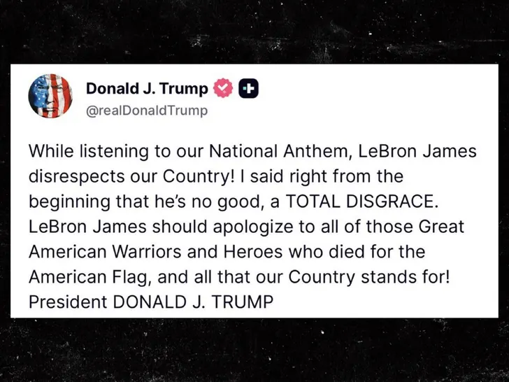 Trump Criticizes LeBron James Over Golf Motions During National Anthem