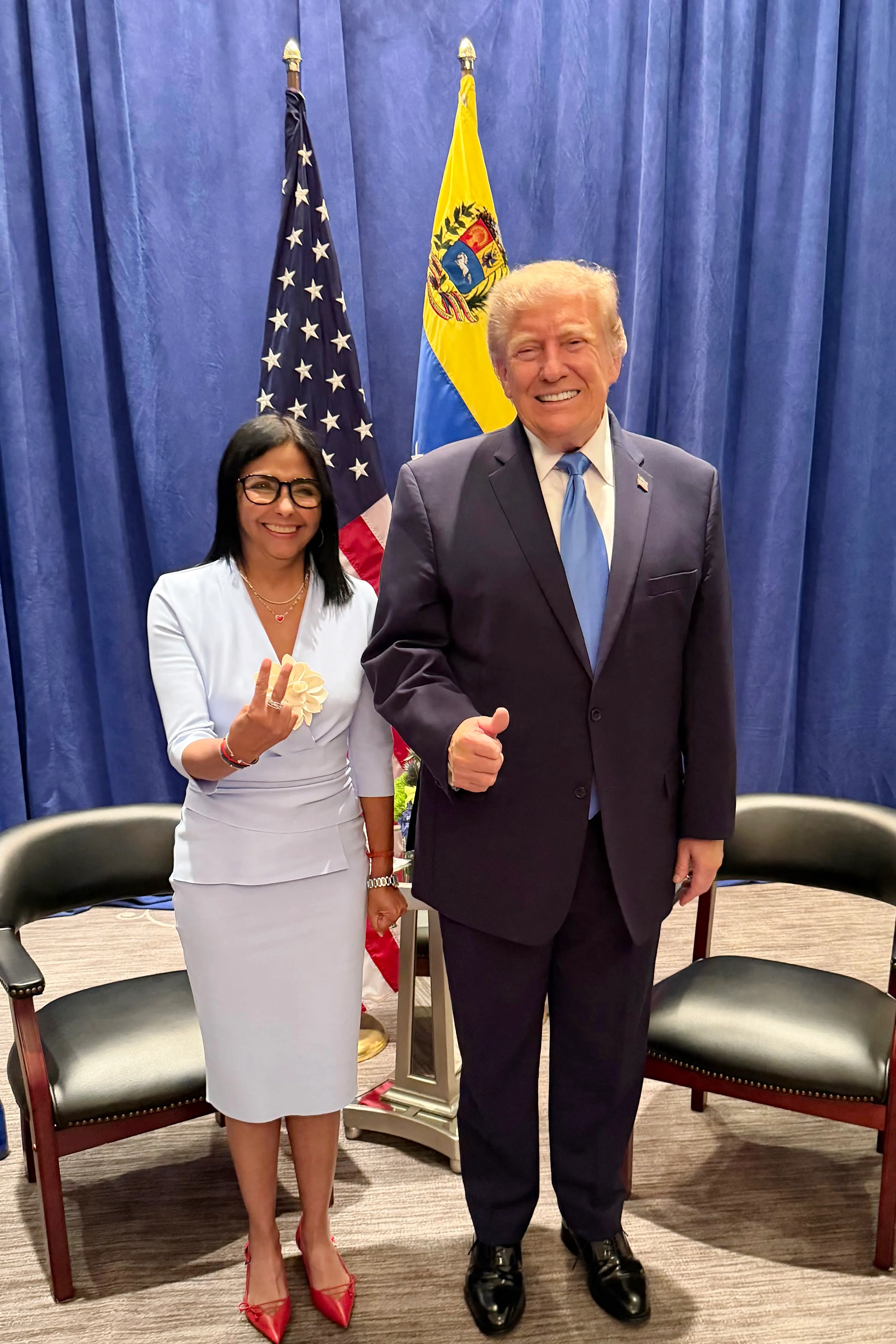 Trump and Venezuela's Delcy Rodríguez Hold First Meeting Since Maduro's Removal